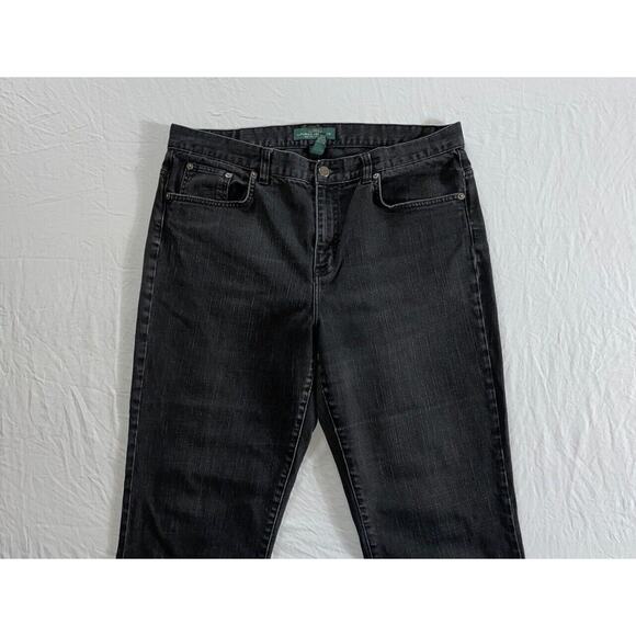 Ralph Lauren Classic Straight 5-Pocket Stretch Denim Jeans. LRL Logo. Women's 14 - Picture 5 of 9